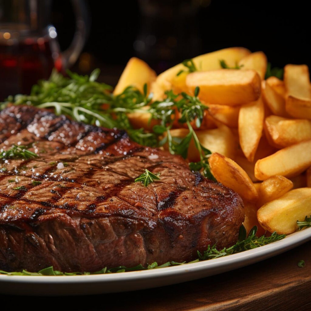 steaks mit Kartoffeln